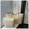 Estilo Occidental Casual Viajero 2025 Nuevo Conjunto de Dos Piezas Madre Color Sólido Texchy Popular Hombro Axila Bolso Tote para Mujeres