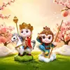 Figuras Creativas de Dibujos Animados del Viaje al Oeste de Sun Wukong y Tang Sanzang Adornos de Resina Manualidades para Escritorio, Entrada y Decoración del Hogar