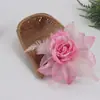 2025 Seis Hojas Cabeza de Flor Grande Sombrero de Flor Ropa de Flor Amazon Moda Europea y Americana Tela Brillante Pluma Flor Artificial 910