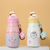 Termo de Bolsillo de Dibujos Animados para Leche Acero Inoxidable 316 Portátil Taza de Agua para Estudiantes Conejito Lindo Taza de Viaje Taza de Regalo