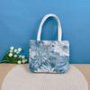 Jardim de Monet Girassol Azul Pintura a Óleo Estilo Bolsa de Ombro Versátil de Grande Capacidade para Trabalho, Trajeto, Estudante Universitário Bordado