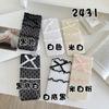 Calcetines de pila de orejas de madera de encaje de lazo de encaje de tres capas para mujer verano delgados Lolita malla hueca tubo mediano-largo