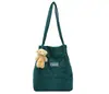 Bolsa de Veludo Lona Estilo Coreano Mori Bolsa de Ombro Transversal Retro Simples Bolsa de Mão Artística Casual para Estudante