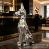 Perro Bulldog Francés Minimalista Moderno Lujo Ligero Perro Bulldog Francés Galvanizado Celebridad de Internet Decoración del Hogar Mueble de TV Sala de Estar Adorno Grande de Perro para el Suelo