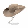 Sombrero Cowboy Occidental Sombrero de Pescador con Cordón para Mujer Sombrero de Sol de Ala Ancha para Vacaciones de Verano para Hombre Sombrero para Pesca al Aire Libre Senderismo