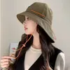 Sombrero de Pescador Nuevo Estilo de Verano con Protección para el Cuello, para Acampar al Aire Libre Padres e Hijos, Sombrero de Cubo Estilo Japonés con Cordón y Ala Ancha para Sombra y Protección Solar, Sombrero Casual