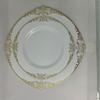 Juego de platos llanos blancos estampados en oro Plato desechable Patrón de dragón Borde dorado negro Plato en relieve Plástico duro PS Vajilla de exportación