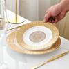 Plato de Bistec Occidental de Porcelana Fina Europea Transfronterizo Etiqueta H Boca Inclinada Adornos Decorativos Encimera de Sala de Modelos Plato de Comida para el Hogar Plato Plano
