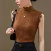 Nuevo Chaleco de Encaje con Cuello Semi-Alto para Mujer 2026, Sin Mangas, para Primavera y Otoño, Se Puede Usar como Capa Interior o Exterior, Cubre el Pecho Lateral, Top de Celebridad de Internet