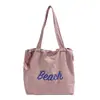 Bolso Retro de Gran Capacidad para Mujer 2026 Nuevo Estilo Moda Estampado de Letras Bolso de Mano Bolso Tote Versátil Bolsa de Hombro Ins