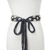Estilo étnico colorido shell tecido cinto elegante corda de cera casual artesanal frisado cintura fina corda cinto feminino em estoque