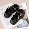 Zapatos de Cuero para Niñas 2026 Primavera y Otoño Estilo Nuevo Zapatos de Princesa de Suela Blanda para Niños Mocasines Negros para Niñas Pequeñas Venta al por Mayor