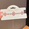 Pulsera Deslizante Flor de Diamante de Zirconia Pulsera de Lujo Ligero de Alto Sentido Pulsera Dulce Versátil Personalidad Temperamento Venta al por Mayor