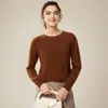 Suéter de cachemira para mujer, 100% cachemira pura, otoño e invierno, nuevo, cuello redondo, ropa de primera línea, suéter de punto de manga larga, venta al por mayor