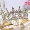 Tiara Coroa Círculo Completo Transfronteiriça, Joias Barrocas Coloridas Vintage com Diamantes Completos, Acessórios de Casamento, Coroa, Coroa de Noiva