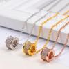 Anel Céu Estrelado Diamante Completo Europeu e Americano Colar de Diamantes Feminino Cintura Pequena Moda Simples Corrente Clavicular Atacado Modelo Novo 2024