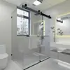 Porta de Vidro com Abertura Deslizante para Box de Banheiro e Divisória de Banheiro em Aço Inoxidável, Venda Quente Transfronteiriça para Uso Residencial em Áreas Úmidas e Secas