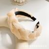 Diadema Trenzada de Gasa Celebridad de Internet Nueva Fresca Color Sólido Diadema Vintage Lavado de Cara Borde Ancho Hebilla de Acabado Accesorios para Cabello Roto