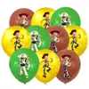 Toy Story Peluche Animado Tema de Dibujos Animados Combinación de Globos de Látex Traje Decoración de Cumpleaños para Niños Bebé