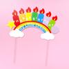 Decoración para Pastel Nubes Arcoíris Impresión a Color Decoración para Pastel Feliz Cumpleaños Enchufe Decoración para Pastel Unicornio Inserto