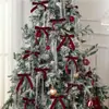 Decoração de Natal Transfronteiriça Laço Largo Pacote com 12 Tiras para Árvore de Natal Pendurar Acessórios Festivos Pingente