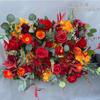 Simulación de flores en hilera, flores terminadas, accesorios de boda, diseño de mesa, decoración de pared de flores, simulación de flores en hilera de boda, flores colgantes, venta al por mayor