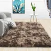 Tapete de lã longa tingida com veludo pvvelvet simples e transfronteiriço, tapete de cor gradiente, mesa de centro, sala de estar, quarto, tapete de chão, entrega de uma peça
