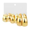 Pendientes de tarjeta tipo C brillantes simples transfronterizos juego de 3 piezas estilo frío clip para la oreja pendientes de diseño de moda nicho versátiles para mujer