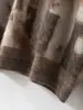 Nuevo suéter de punto cepillado de cuatro hilos para otoño e invierno, jersey de cuello redondo, 100% cachemira pura, cálido, camiseta básica de color block