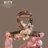Presilha de Cabelo Flor de Cristal Fresca e Doce para um Look Estiloso, Adequada para Mulheres com Cabelos Finos, Presilha Jacaré