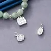 Colgante macizo de plata pura s925 con diseño de flor de durazno para atraer riqueza y prosperidad, accesorios para abalorios y ensartar DIY