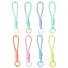 Lanyard Trenzado para Teléfono Móvil de Combinación de Colores Joyería Accesorios DIY Llavero Hecho a Mano Material Colgante Venta al por Mayor Bolsa Colgante Pequeño