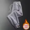 Calças masculinas de fleece transfronteiriças, calças compridas espessadas para outono e inverno, calças jogger quentes, calças casuais soltas e versáteis