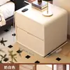 Langyu Jia armário de cabeceira moderno minimalista de armazenamento de luxo leve para quarto, estreito e ultracompacto, couro e madeira maciça