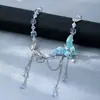 Collar con Borlas de Cristal de Mariposa ins para Mujer Diseño de Nicho Cadena para Clavícula Estilo de Alta Gama Gargantilla Accesorios de Estilo Retro