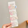Pinzas para el pelo de colores dulces para niñas, Accesorios para el pelo de animales de dibujos animados y flores, Set de pinzas lindas y no dañinas para el flequillo