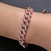 Joyería transfronteriza europea y americana elegante llena de pedrería hebilla cubana pulsera tobillera mujer