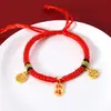 Colar de Sino para Pets de Ano Novo, Coleira Trançada com Cadeado Dourado para Gatos e Cachorros, Cadeado Auspicioso de Longevidade, Fita Ajustável