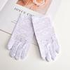 Guantes de Encaje de Verano para Niños Blancos Finos de Exhibición Cortos para Dama de Honor Princesa Estudiante 1 de Junio Desfile