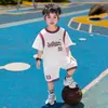 Conjunto de Camisetas de Verano para Niños, Conjunto de Dos Piezas de Manga Corta de Verano para Niños, Uniforme de Baloncesto Delgado, Pantalones Cortos Deportivos para Bebé, Moderno 3