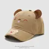 Gorra de béisbol linda estilo coreano de oso para niños, gorro de bebé de dibujos animados súper lindo, gorra de pico de pato para niños de otoño transfronteriza al por mayor