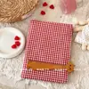 Tejido de hilo teñido lavado de algodón puro, tejido a cuadros estilo coreano con patrón Chaoyang rojo, adecuado para ropa de mujer, ropa infantil, bolsos, accesorios para el cabello y coleteros DIY