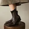 Tamanho 34 a 42 Emagrecedoras Elásticas Bootcut Comércio Exterior Transfronteiriço Tamanho Grande Salto Quadrado Grosso Bico Quadrado Botas Fashion Outono e Inverno Versáteis Botas Femininas