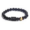 Pulseira de pedra olho de tigre ágata preta 12 constelações AliExpress joias da moda europeia e americana atacado explosões da Amazon