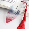 Estilo chino estética antigua hoja venas marcapáginas estudiantes usan marcapáginas para conmemorar clásico creativo exquisito regalo de graduación