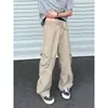 Pantalones Cargo de Nailon con Borde Biselado de Secado Rápido para Hombre Hielo de Seda Americana Transpirables Pantalones Paracaidistas Pantalones de Senderismo para Exteriores Hombre