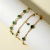 Moda Transfronteriza Europea y Americana Pulsera Retro Francesa Gema Esmeralda Mariposa Incrustada Diamante Pulsera Abierta Al Por Mayor