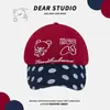 Boné de Baseball Polca Rilakkuma Fofo Coreano para Mulheres, Simples e Versátil, Aba Larga, Faz o Rosto Parecer Menor, Boné de Baseball para Casal