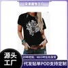 Camiseta con Estampado de Vaca Transfronteriza de Aliexpress, Top Casual de Manga Corta con Cuello Redondo para Verano y Primavera