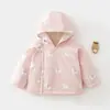 Chamarra de algodón para bebé, 100g engrosada, acolchada, con capucha, para niños y niñas, cálida, con cuello alto, adecuada para bebés y niños pequeños en otoño e invierno